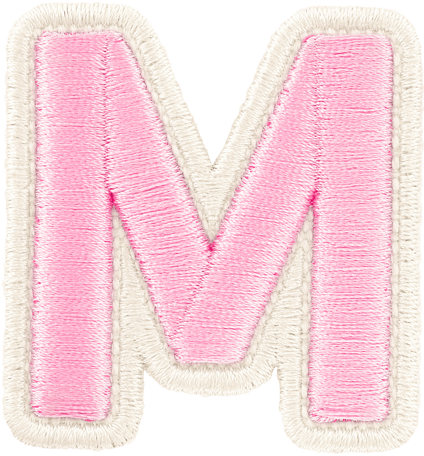 Flamingo Rolled Embroidery Letter Patch