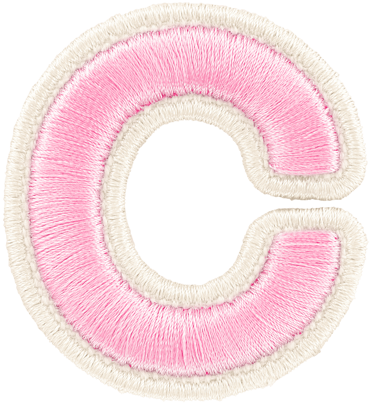 Flamingo Rolled Embroidery Letter Patch