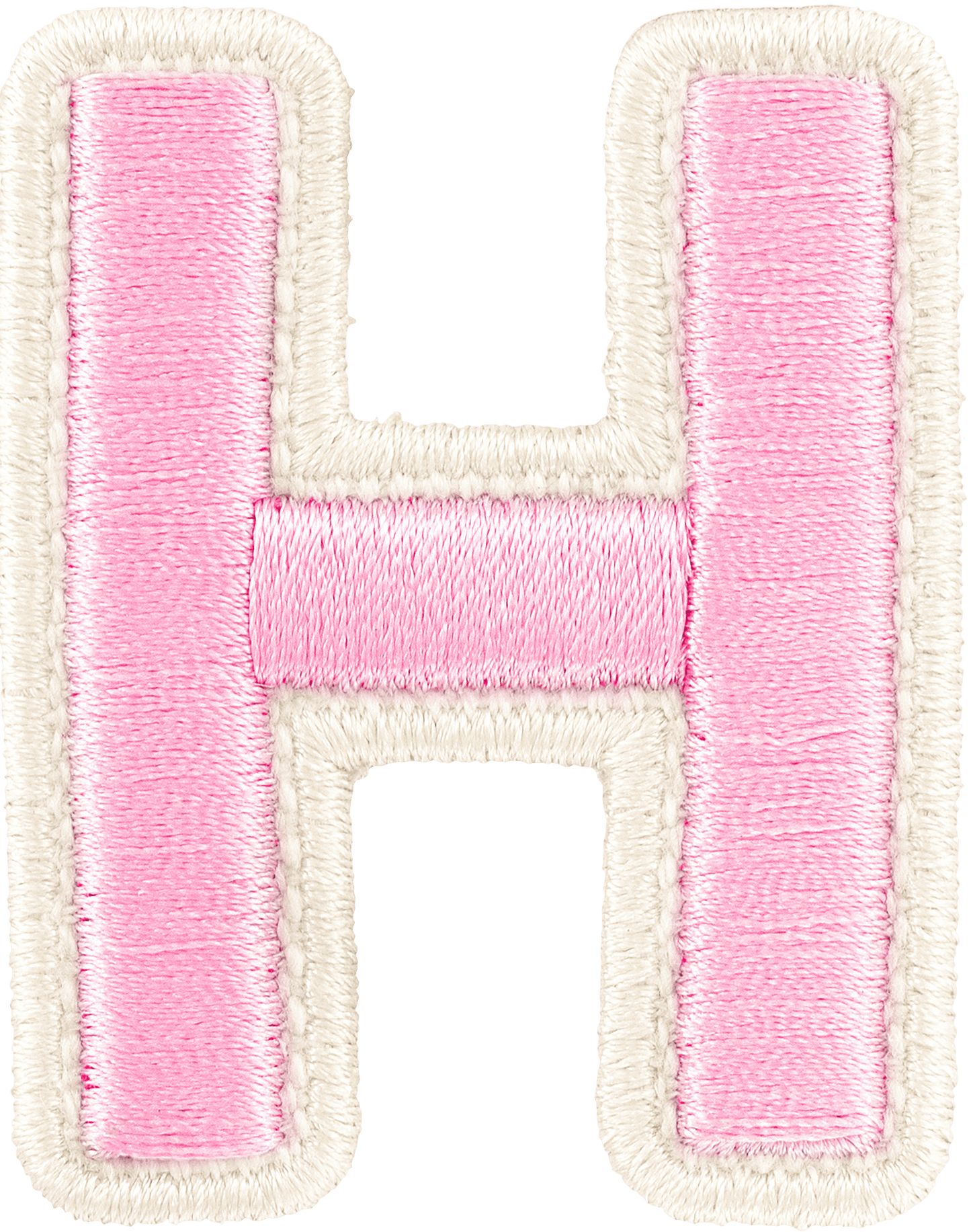 Flamingo Rolled Embroidery Letter Patch