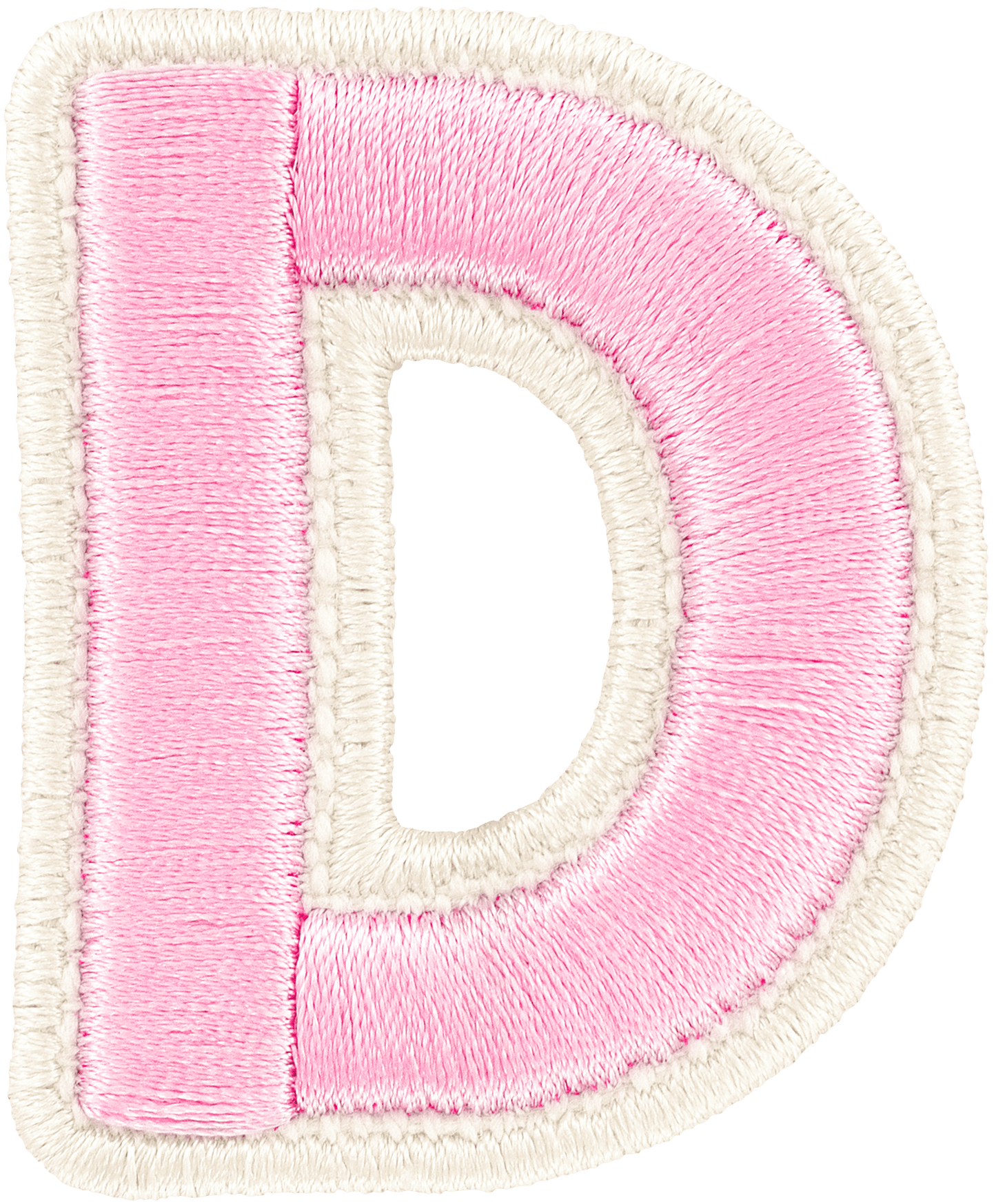 Flamingo Rolled Embroidery Letter Patch