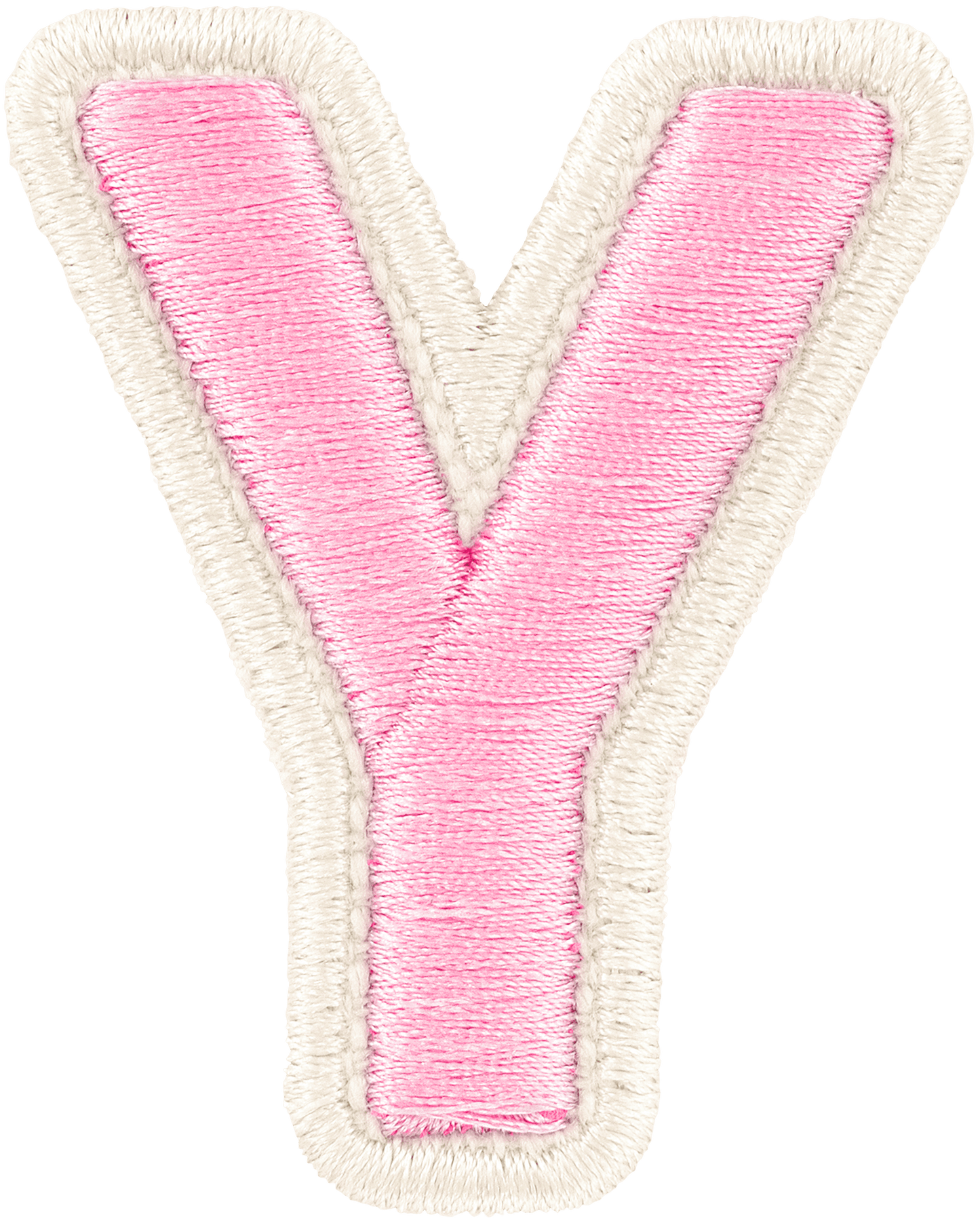 Flamingo Rolled Embroidery Letter Patch