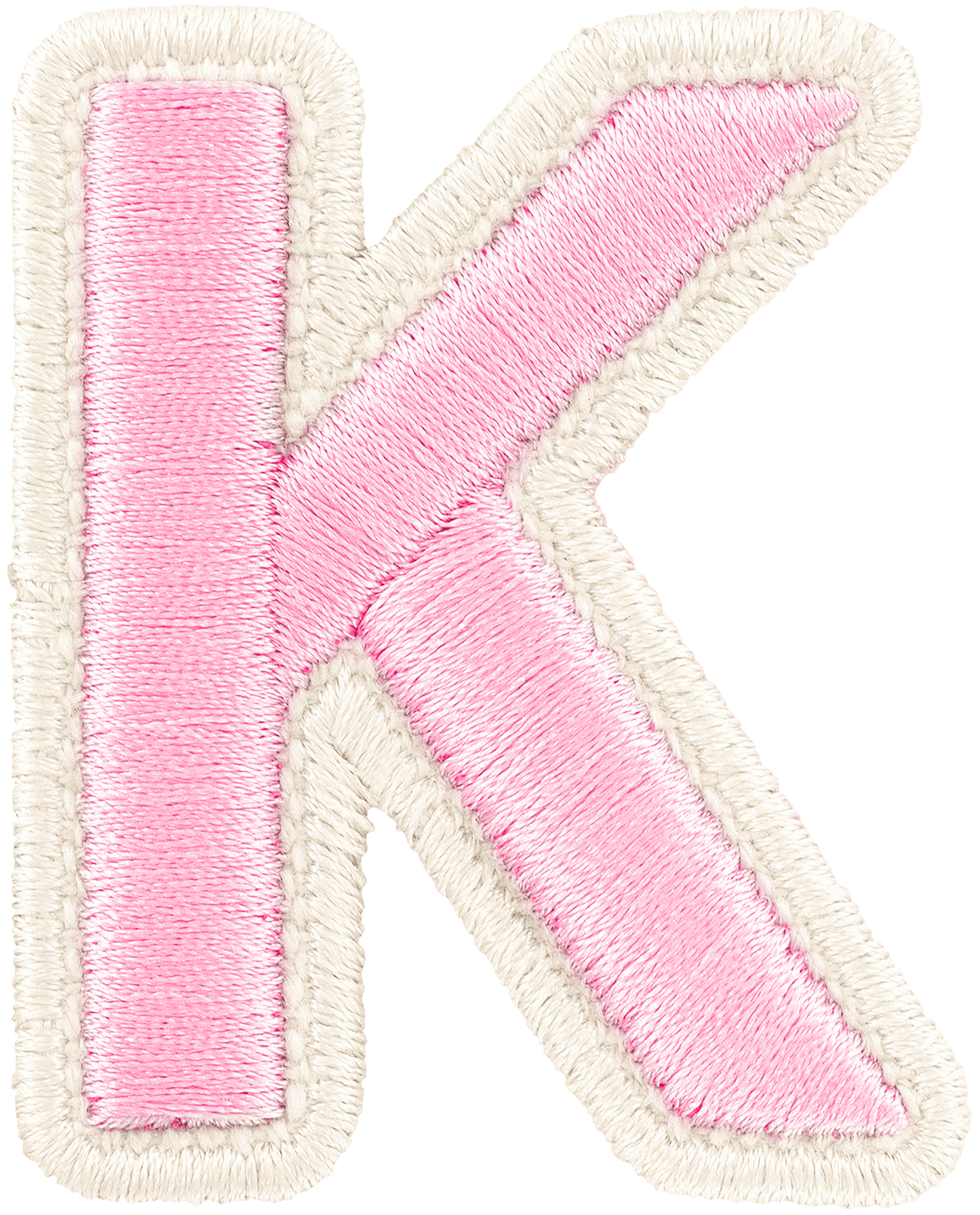 Flamingo Rolled Embroidery Letter Patch