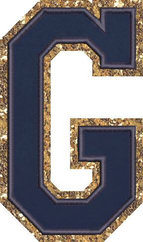 Jumbo Sapphire Glitter Varsity Letter Patch