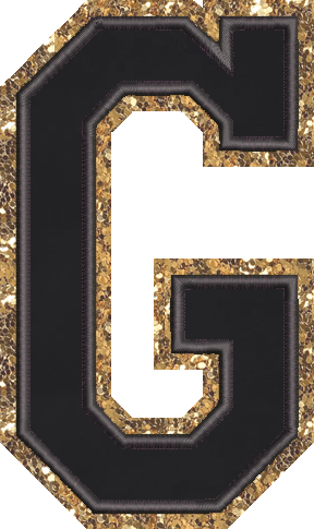 Jumbo Noir Glitter Varsity Letter Patch