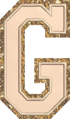 Jumbo Sand Glitter Varsity Letter Patch