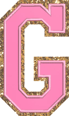 Jumbo Bubblegum Glitter Varsity Letter Patch