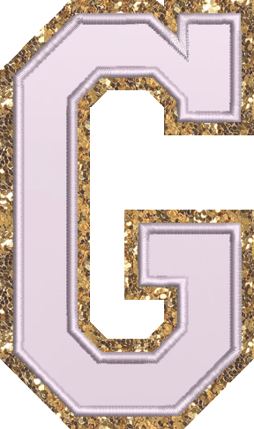 Jumbo Lilac Glitter Varsity Letter Patch