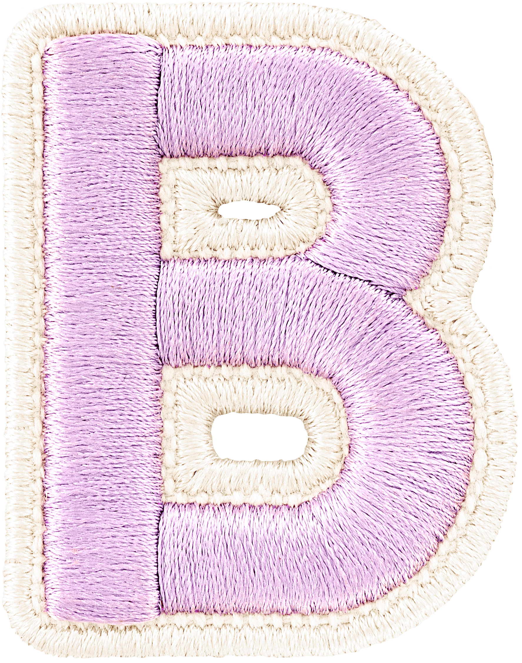 Grape Rolled Embroidery Letter Patch