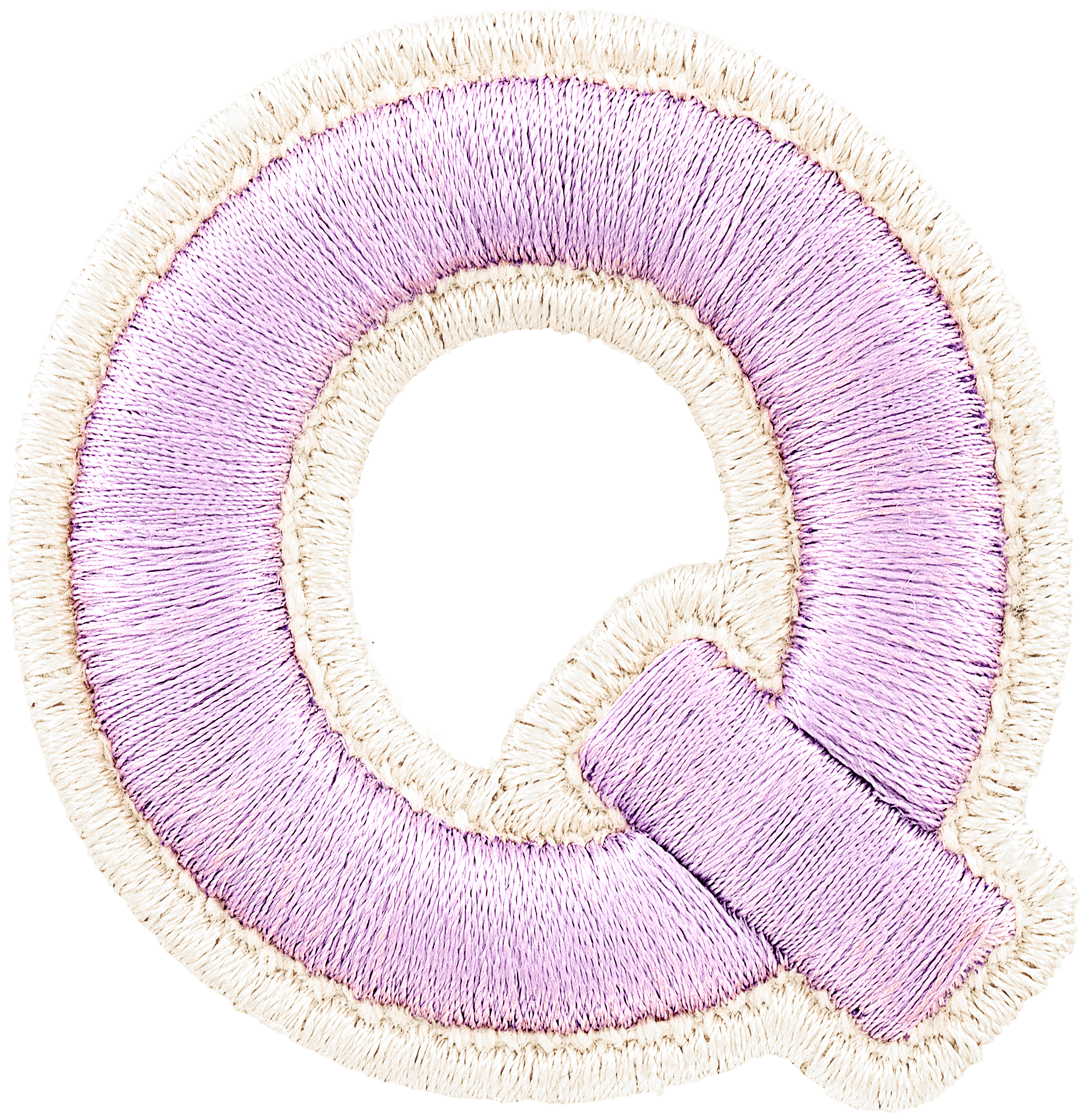 Grape Rolled Embroidery Letter Patch