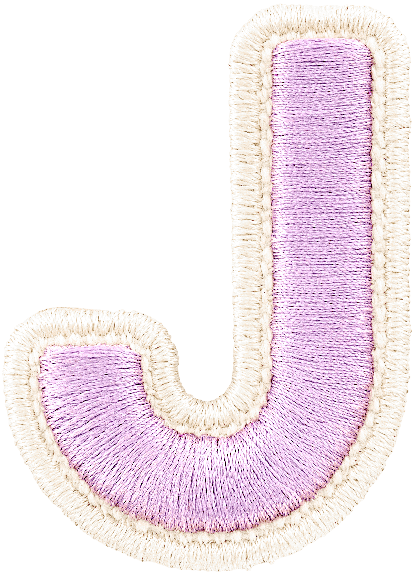 Grape Rolled Embroidery Letter Patch