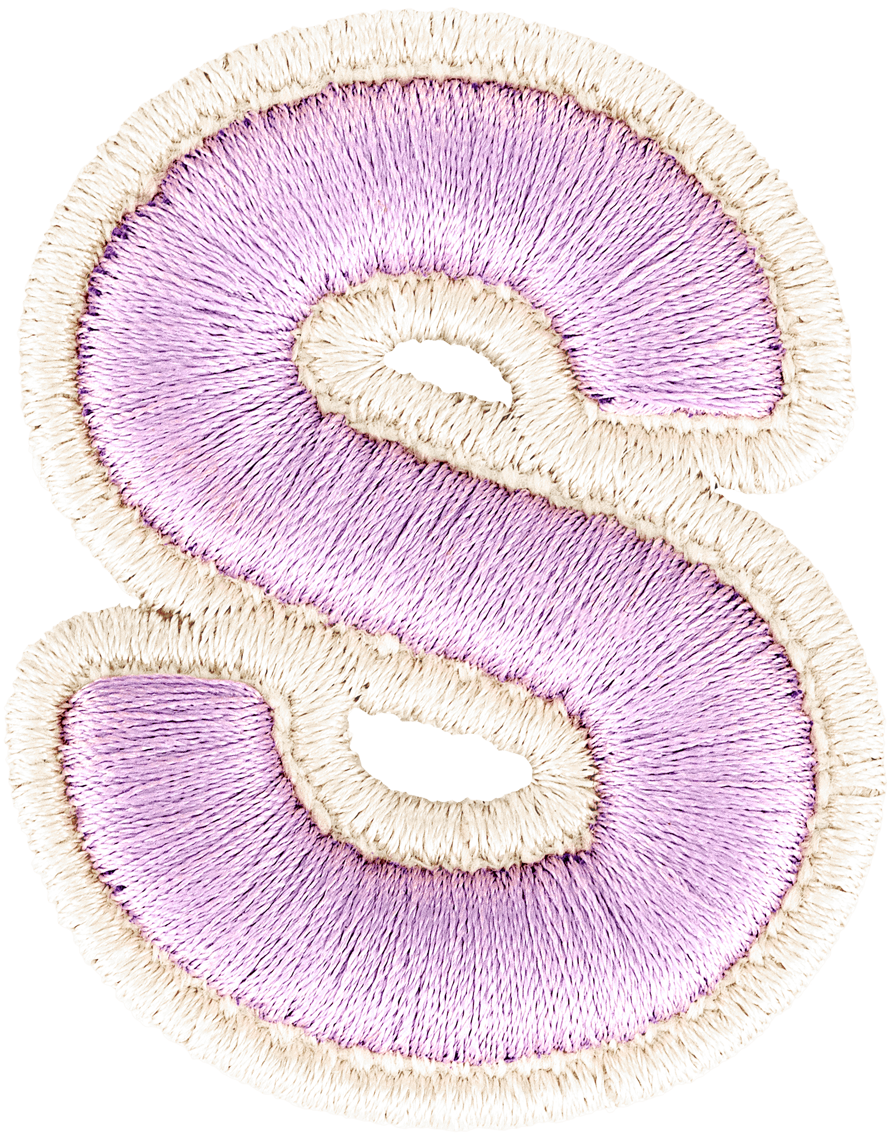 Grape Rolled Embroidery Letter Patch