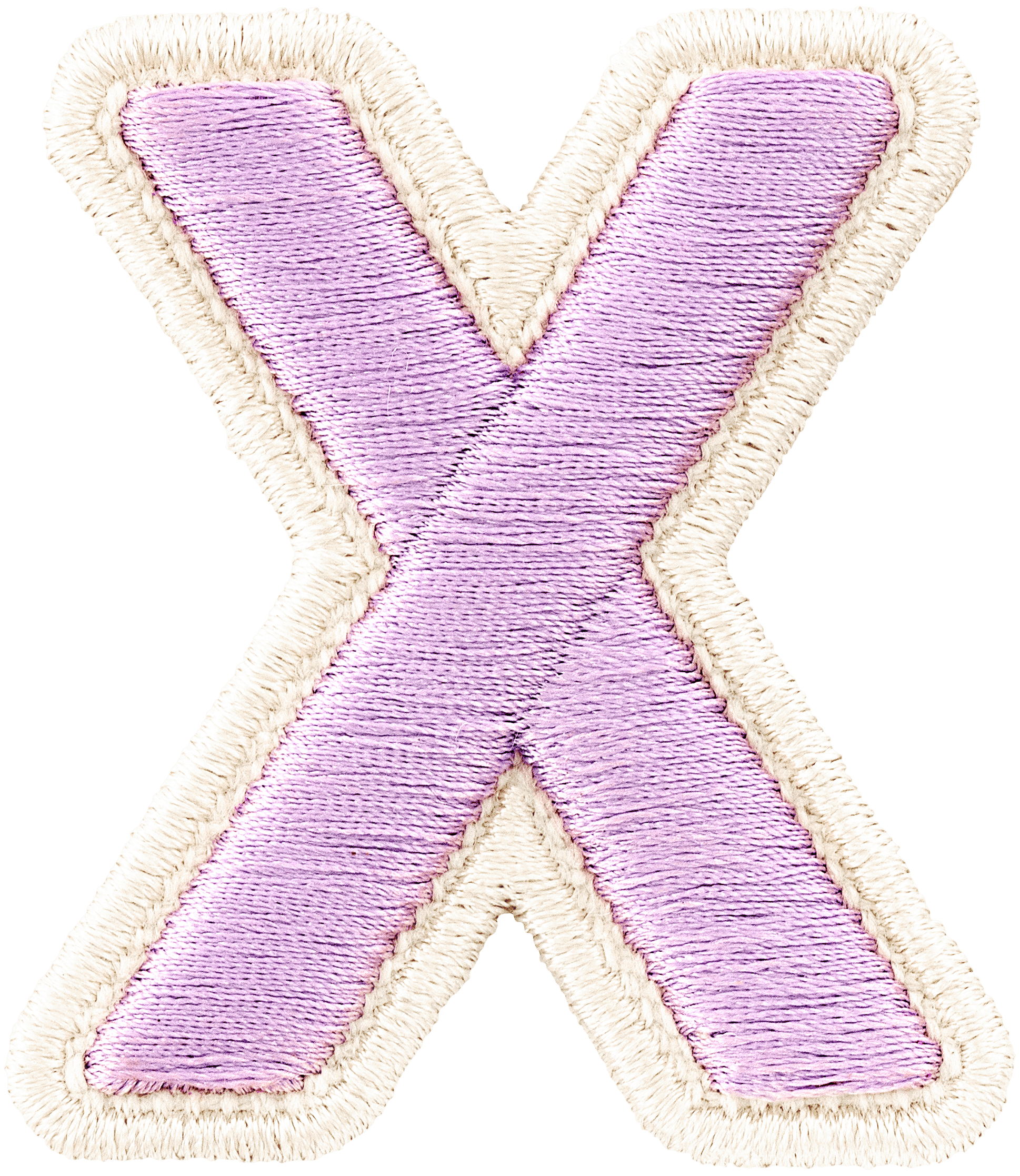 Grape Rolled Embroidery Letter Patch