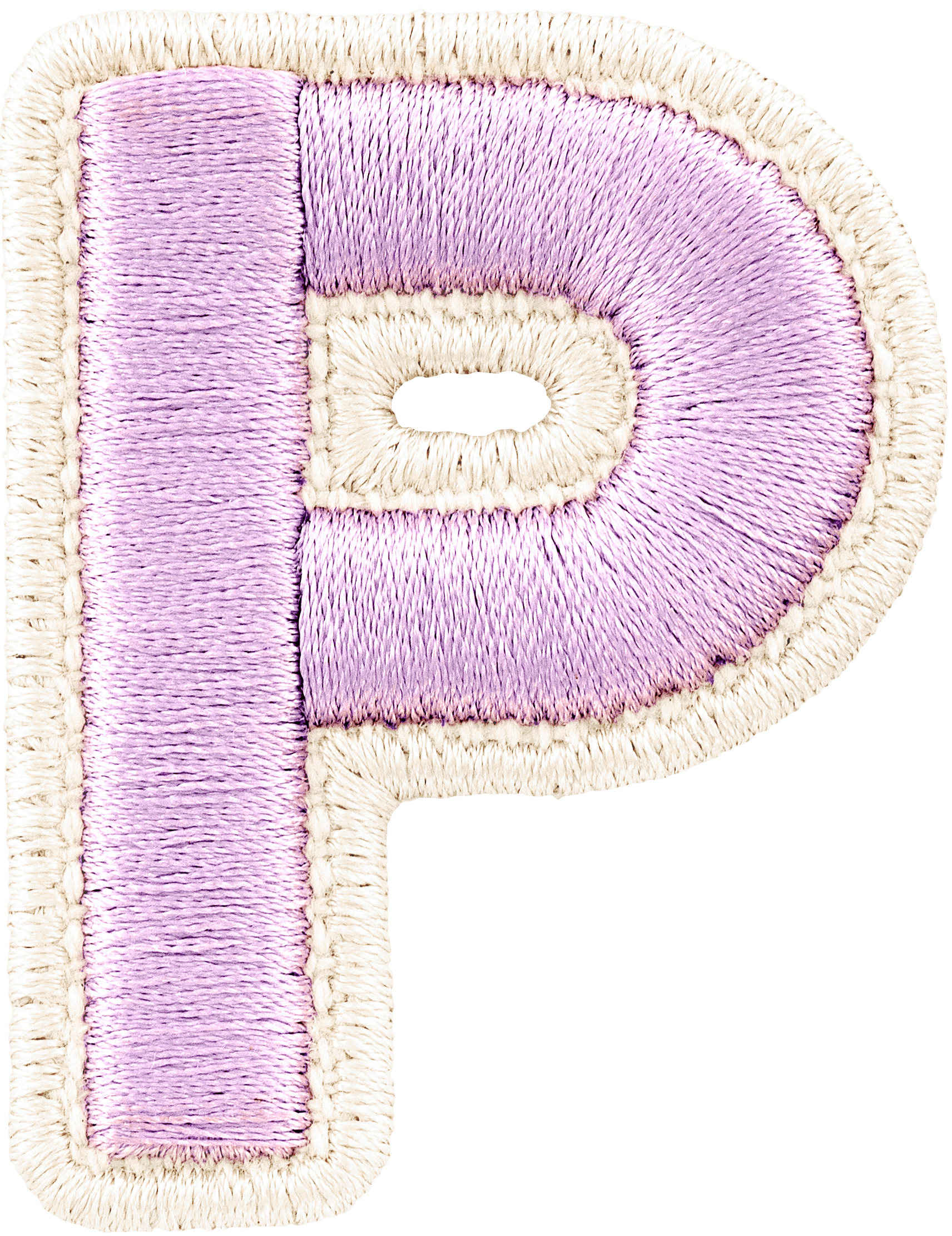Grape Rolled Embroidery Letter Patch
