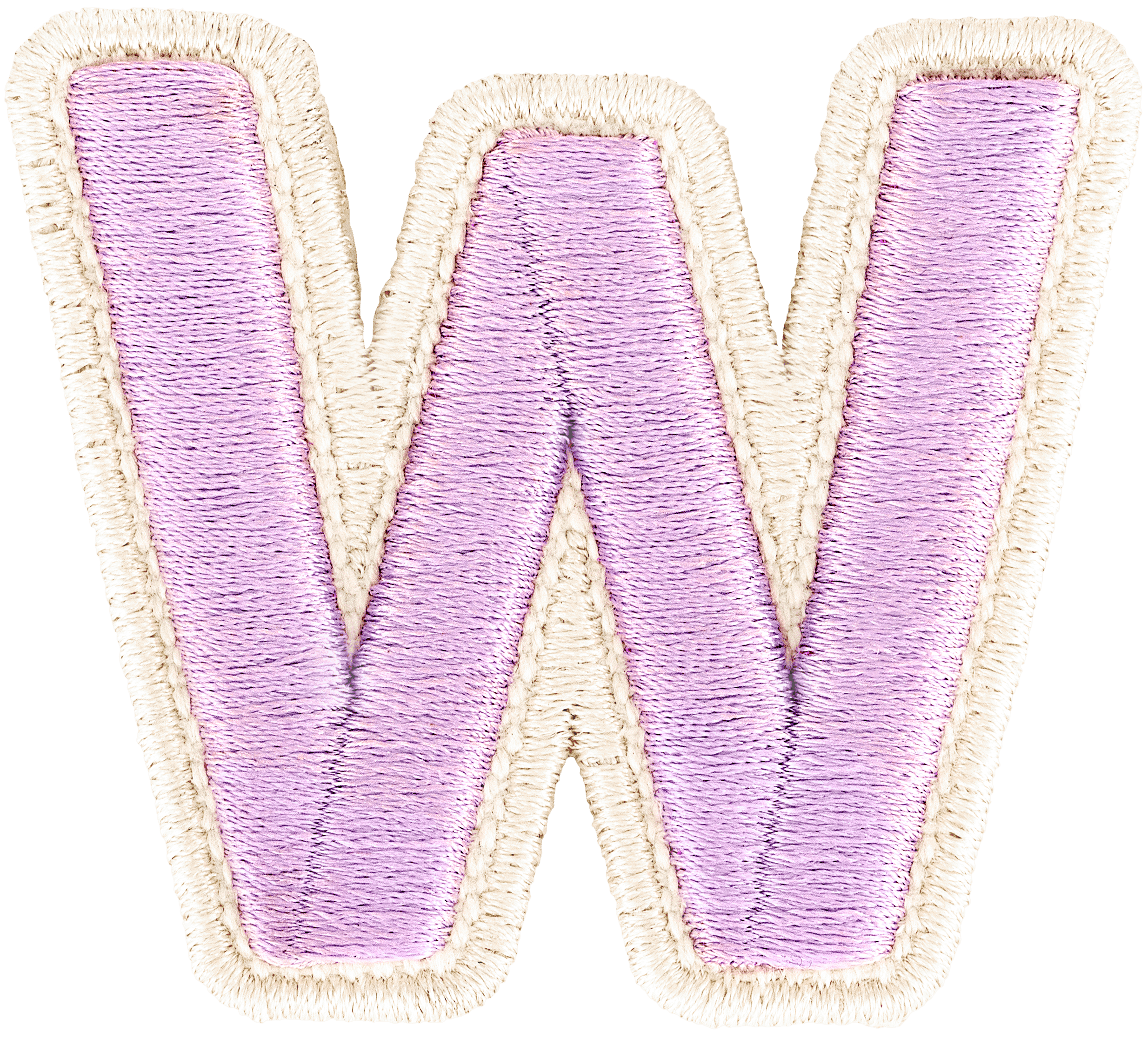Grape Rolled Embroidery Letter Patch