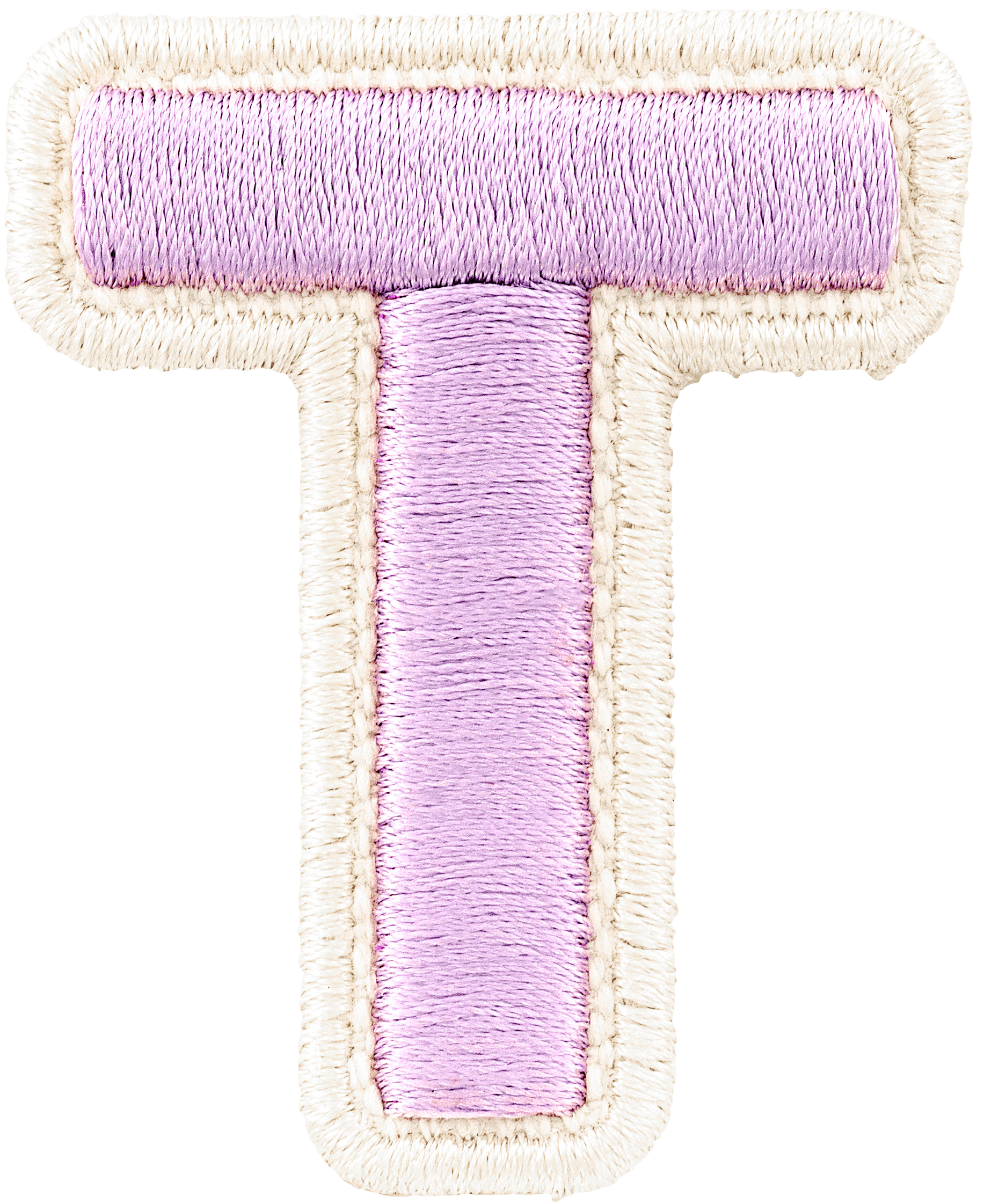 Grape Rolled Embroidery Letter Patch