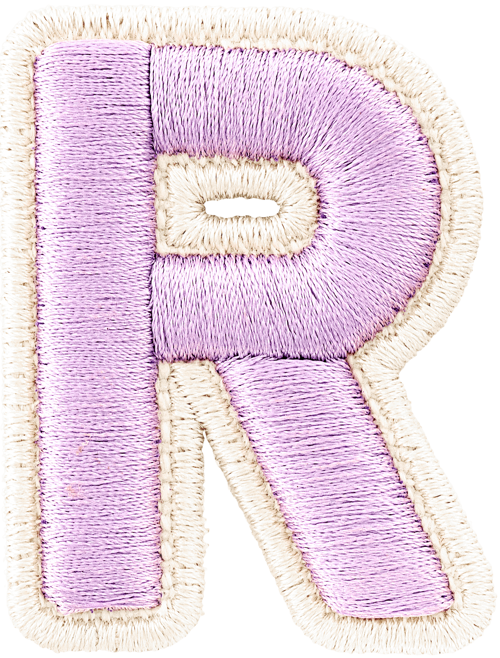 Grape Rolled Embroidery Letter Patch