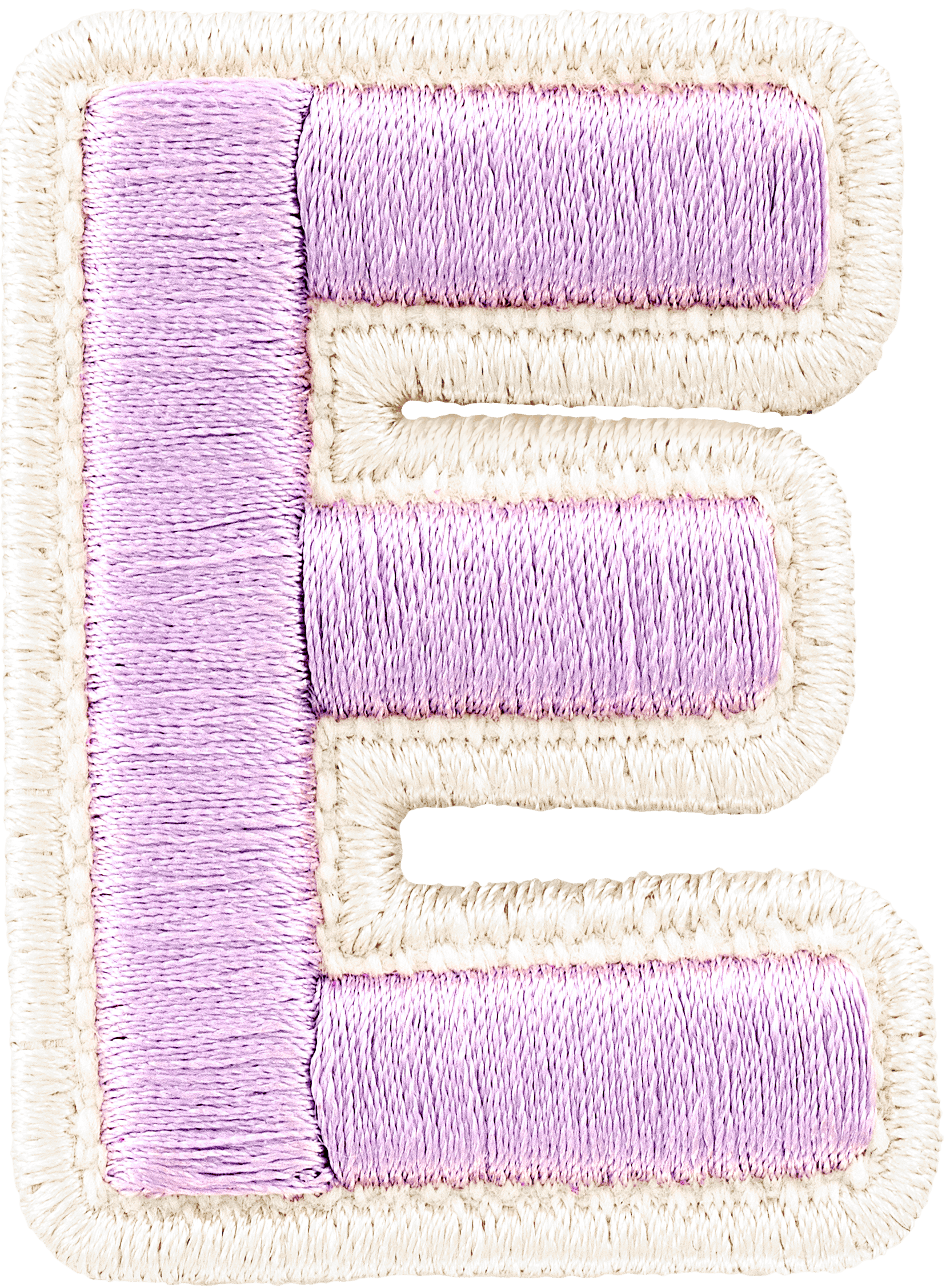 Grape Rolled Embroidery Letter Patch