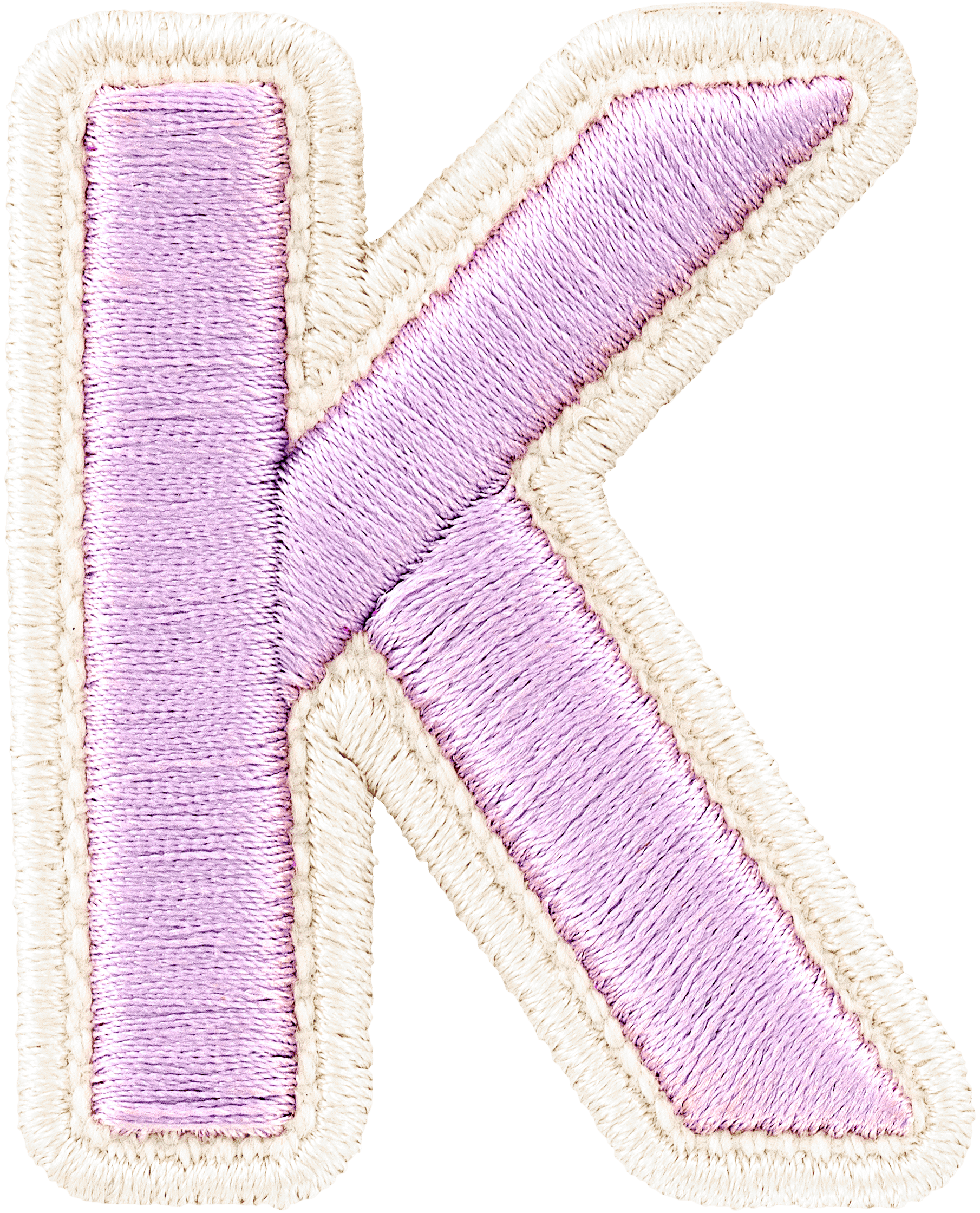 Grape Rolled Embroidery Letter Patch