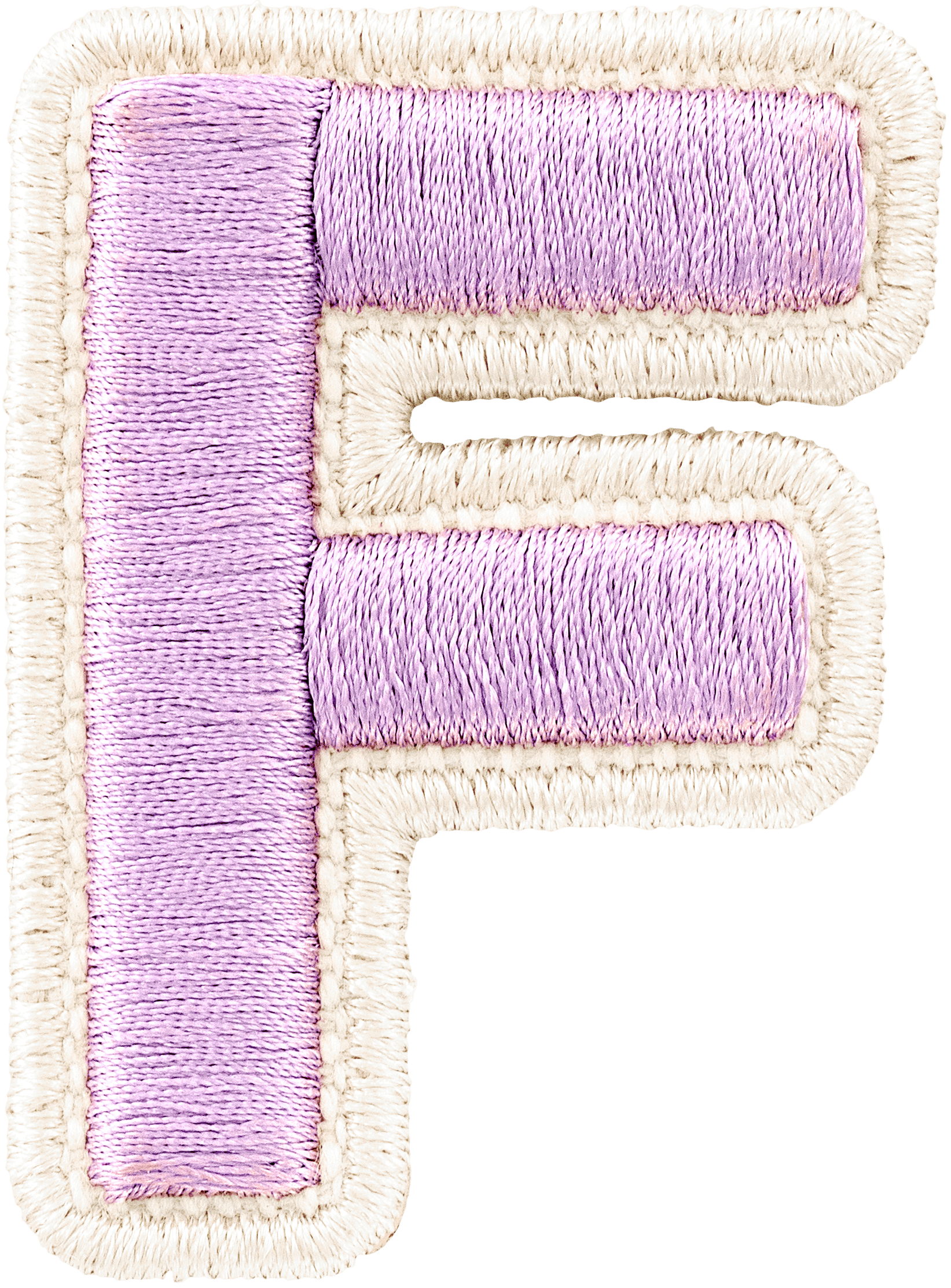 Grape Rolled Embroidery Letter Patch