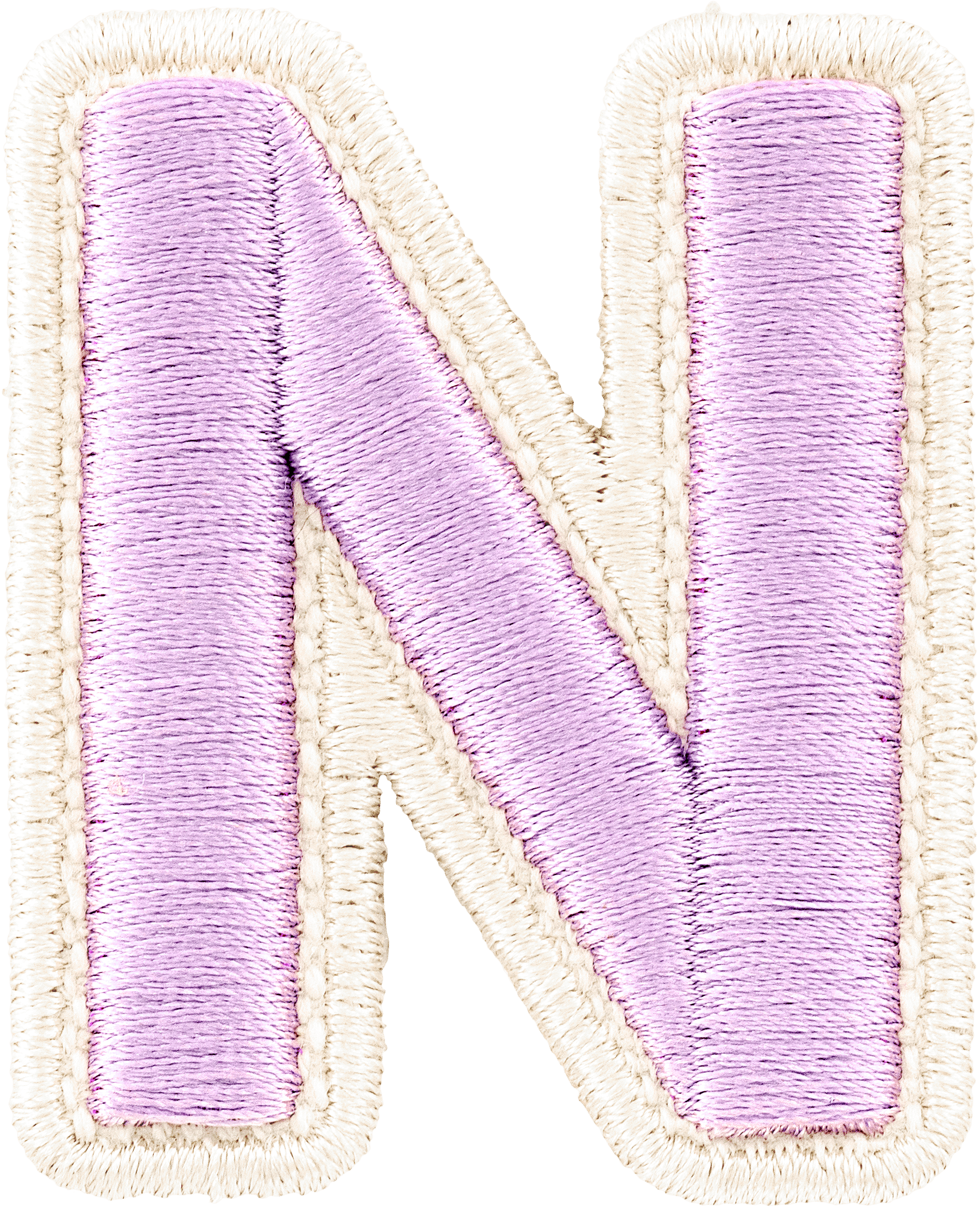Grape Rolled Embroidery Letter Patch