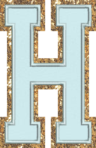 Jumbo Sky Glitter Varsity Letter Patch