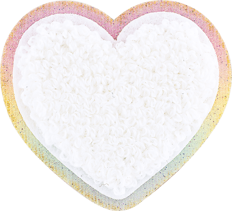 Glitter Rainbow Heart Patch