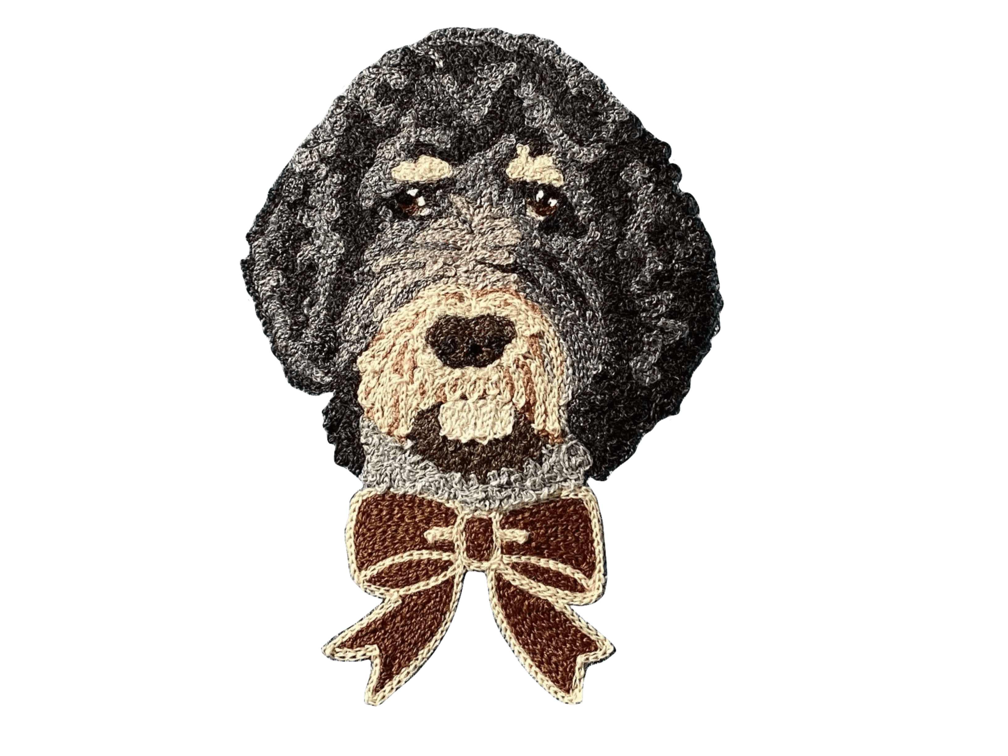 Custom Hand Embroidered Pet Face Large Quilted Pouch Made with Liberty Fabric