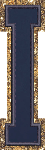 Jumbo Sapphire Glitter Varsity Letter Patch