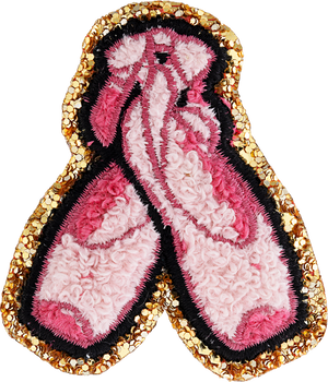 Glitter Varsity Ballet Slippers Patch