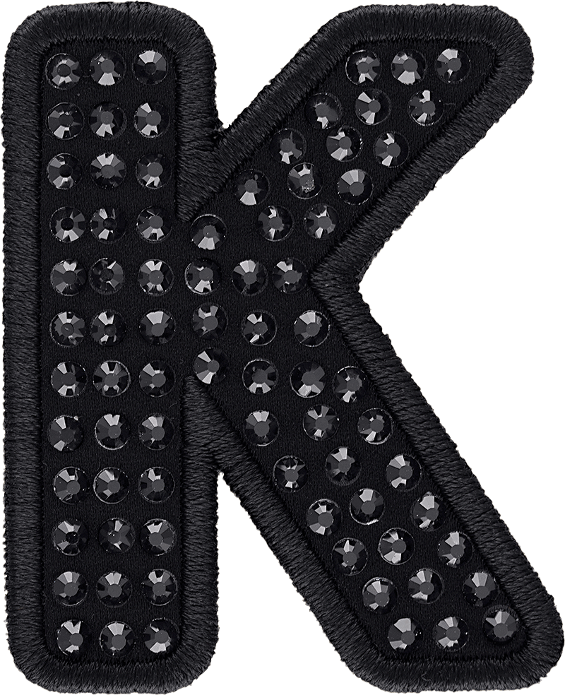 Noir Sparkle Letter Patch