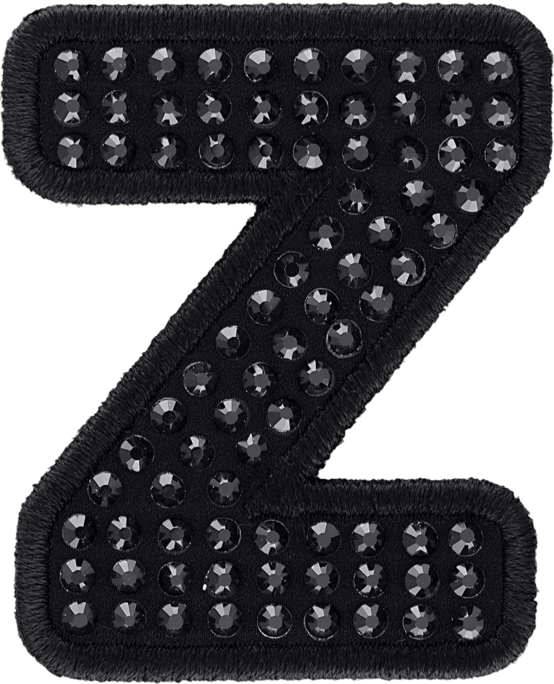 Noir Sparkle Letter Patch