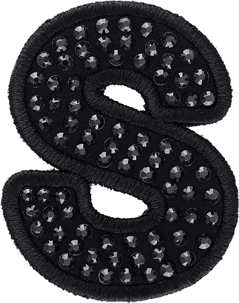 Noir Sparkle Letter Patch