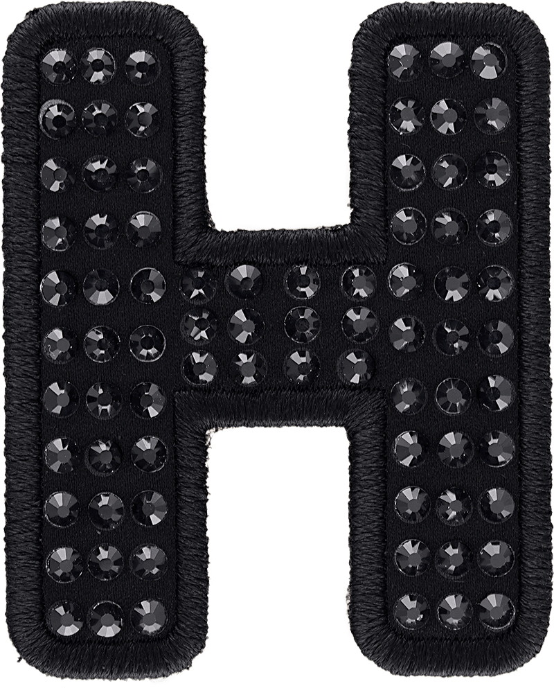 Noir Sparkle Letter Patch