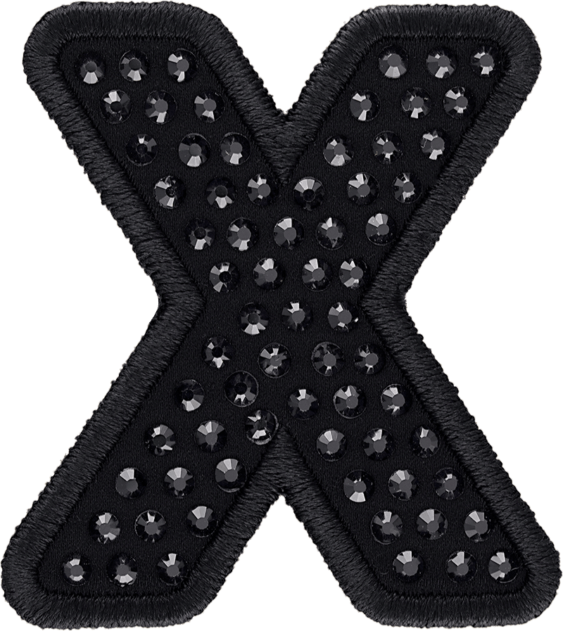 Noir Sparkle Letter Patch