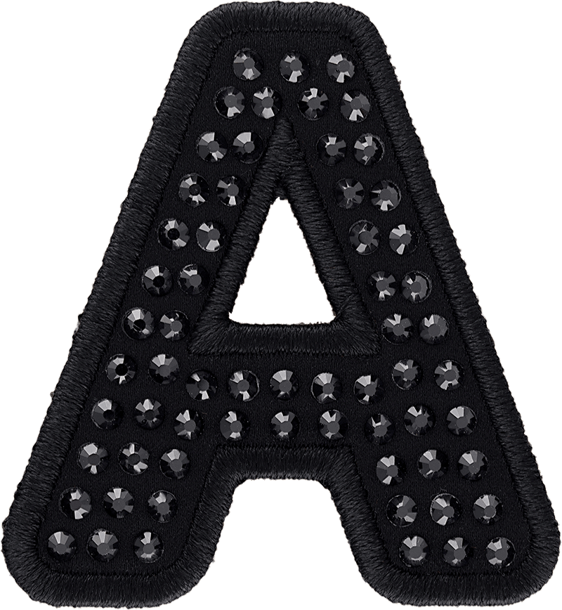 Noir Sparkle Letter Patch
