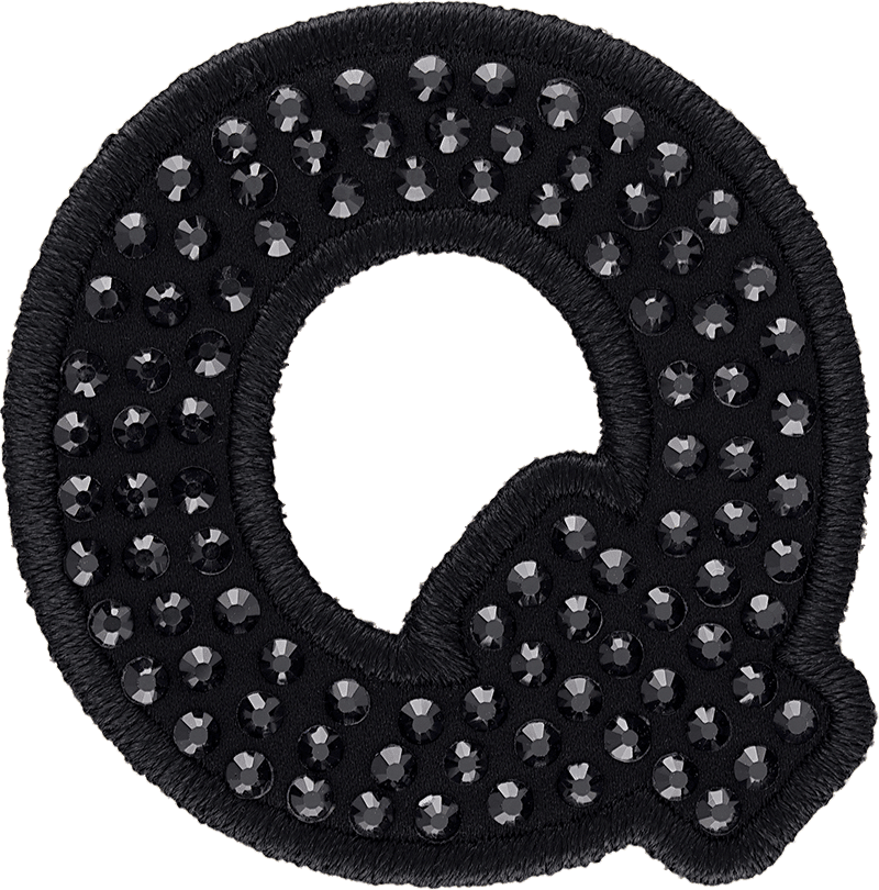 Noir Sparkle Letter Patch