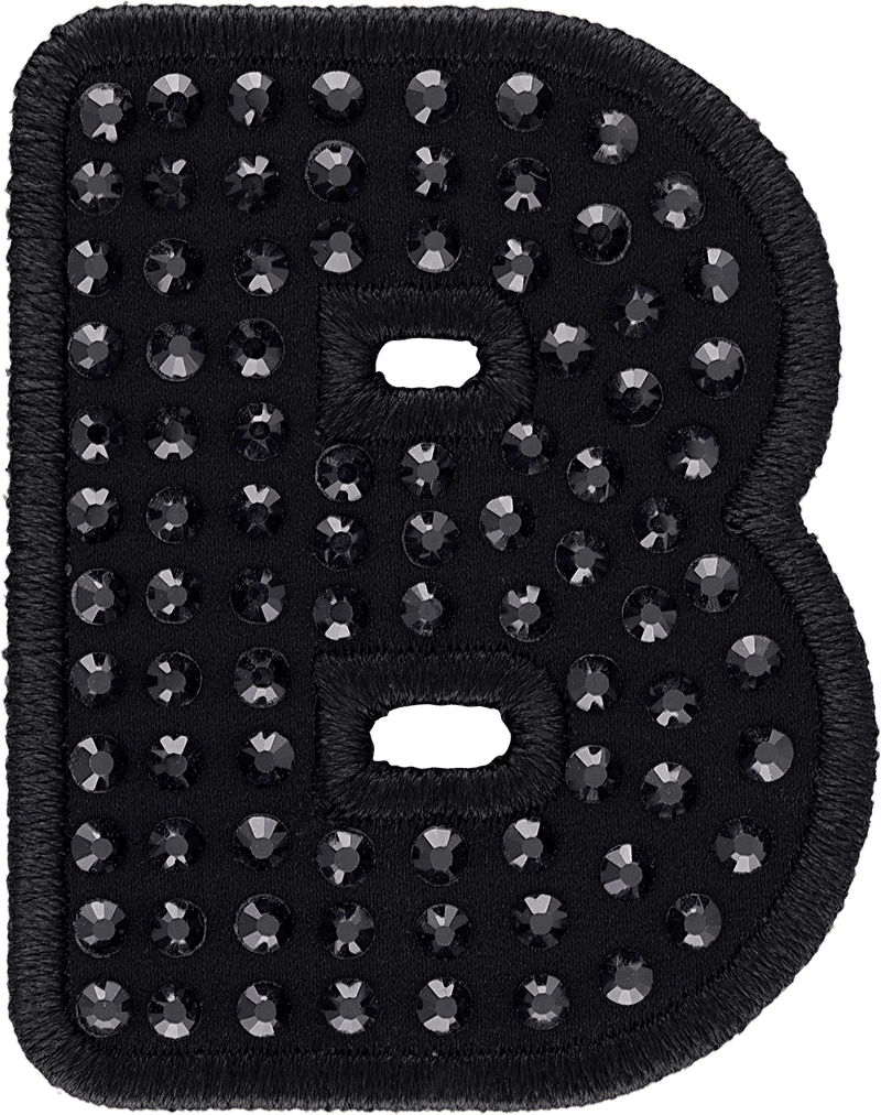 Noir Sparkle Letter Patch