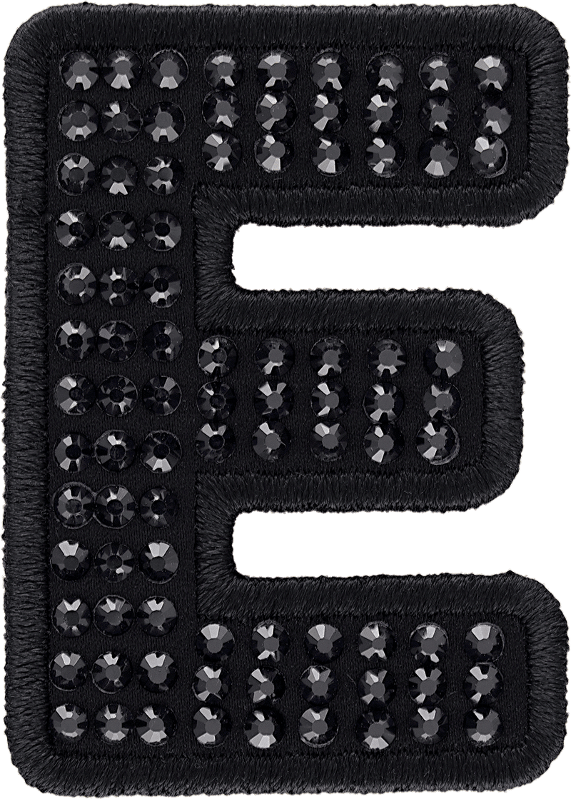 Noir Sparkle Letter Patch