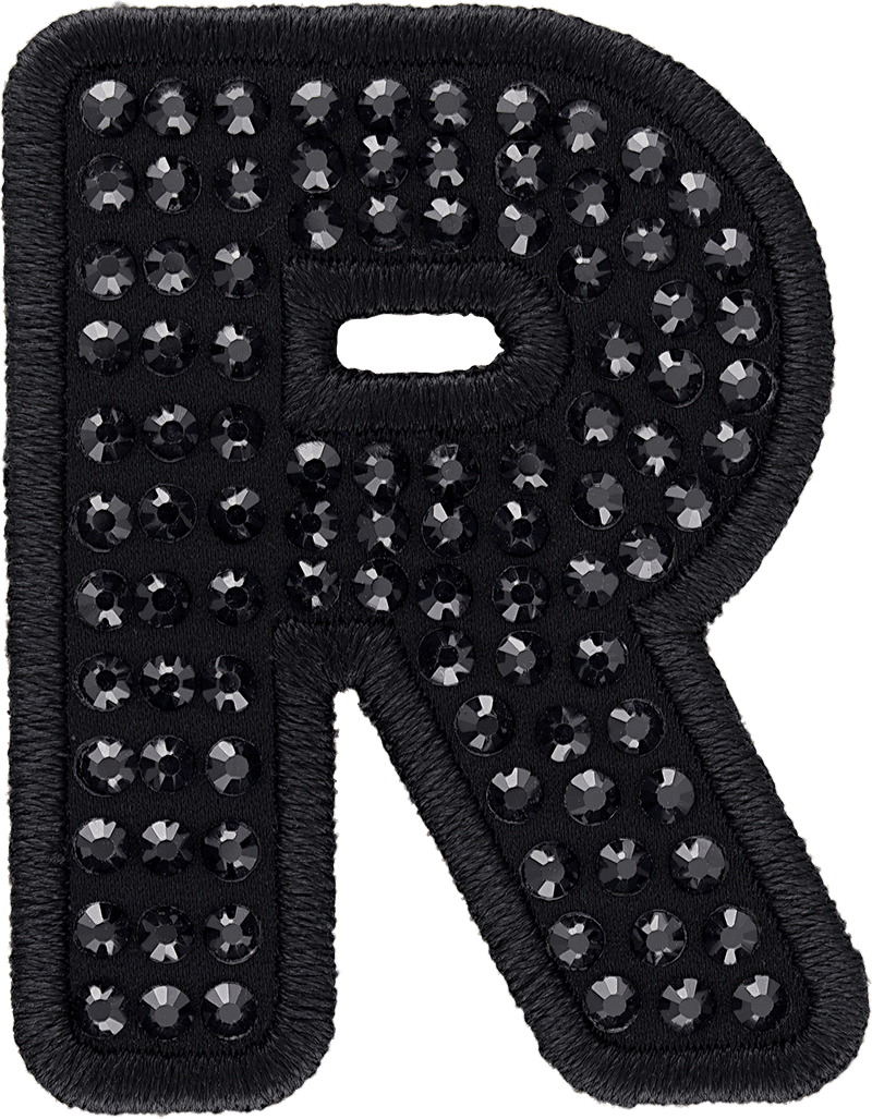 Noir Sparkle Letter Patch
