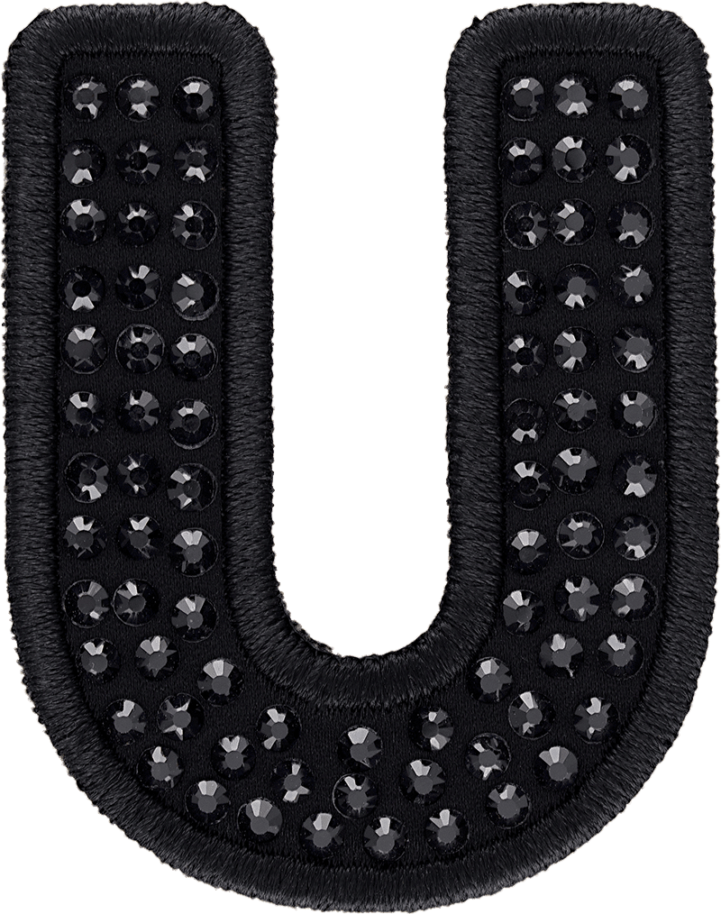 Noir Sparkle Letter Patch