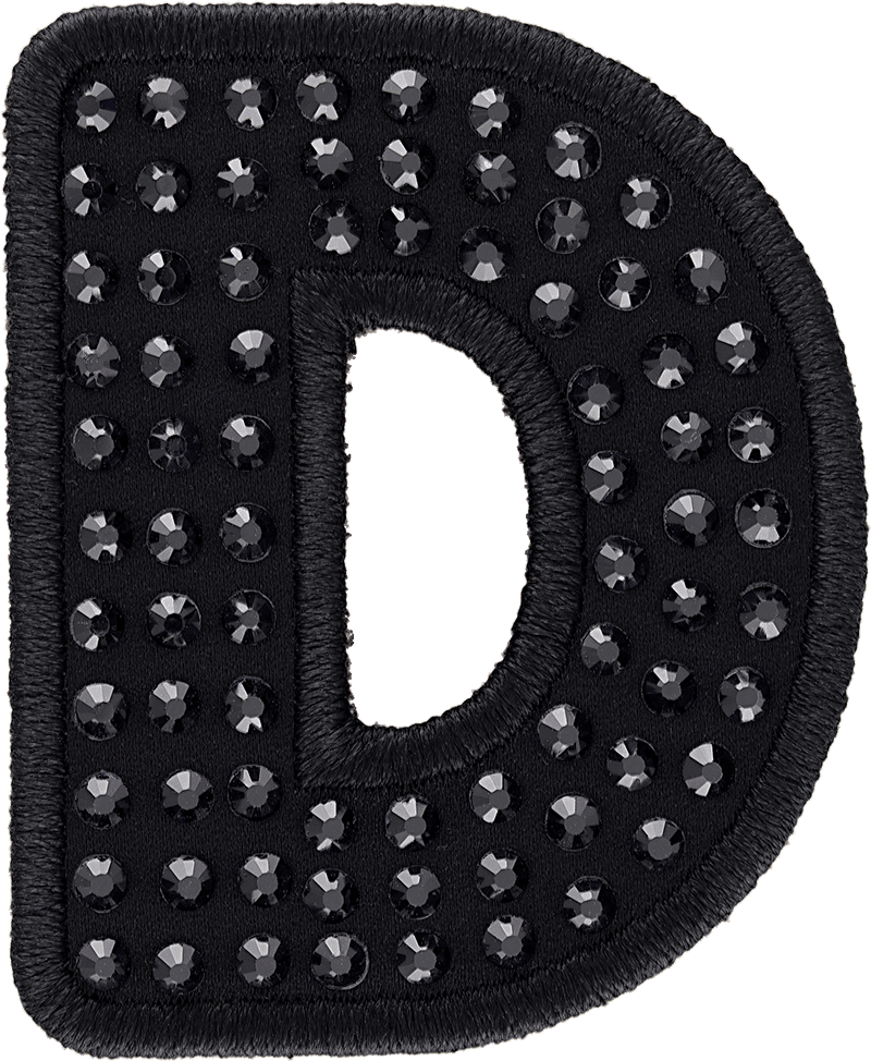 Noir Sparkle Letter Patch