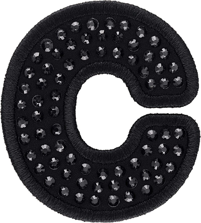 Noir Sparkle Letter Patch