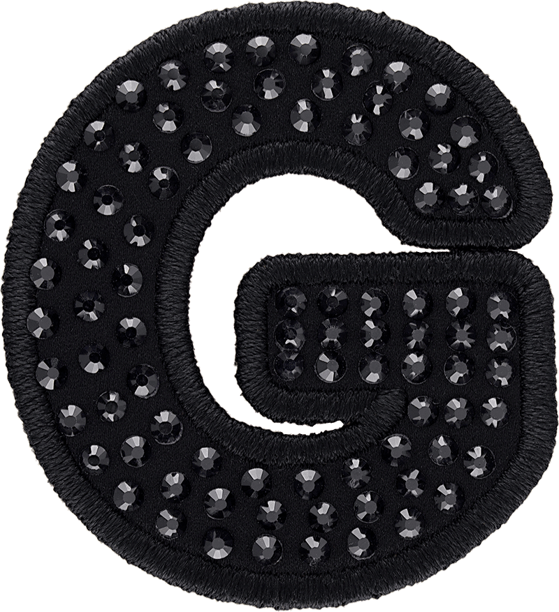 Noir Sparkle Letter Patch