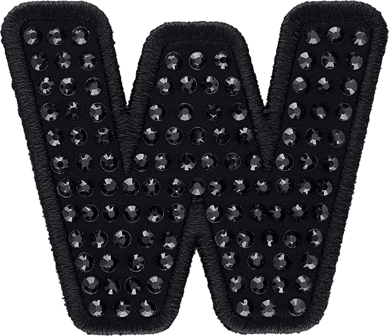Noir Sparkle Letter Patch