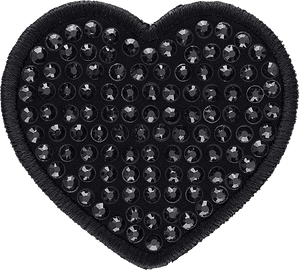 Noir Sparkle Heart Patch