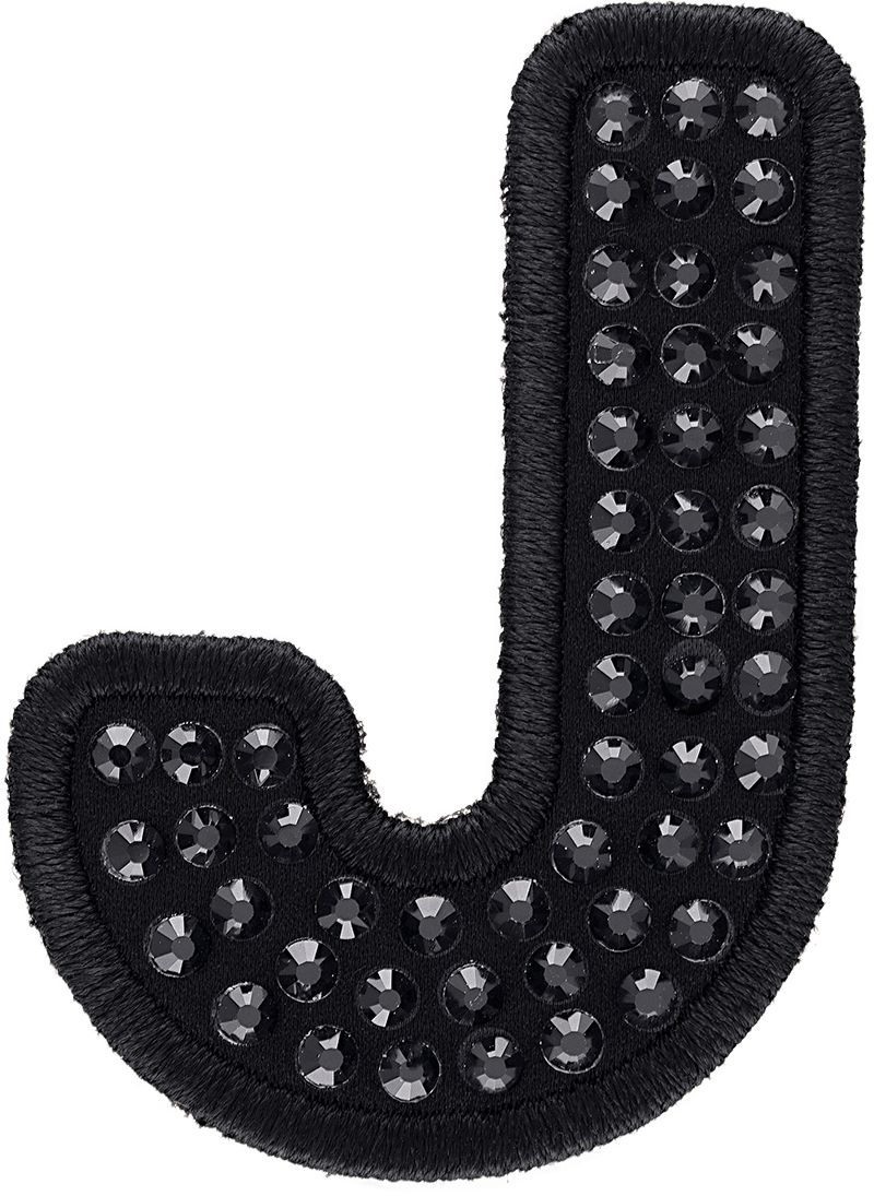 Noir Sparkle Letter Patch