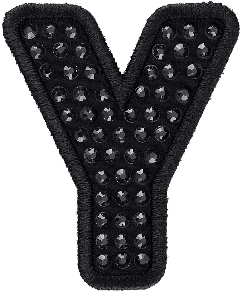 Noir Sparkle Letter Patch
