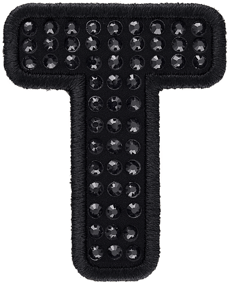 Noir Sparkle Letter Patch