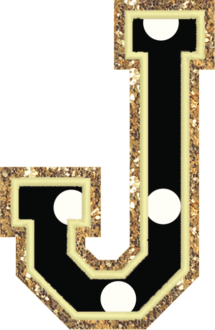 Jumbo Noir Dot Varsity Letter Patch - Stoney Clover Lane