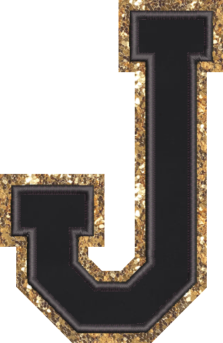 Jumbo Noir Glitter Varsity Letter Patch